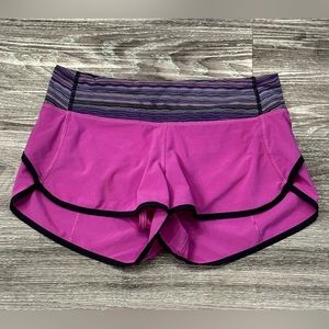 Like New Lululemon Speed Up Shorts Lined Size 4 fuchsia pink